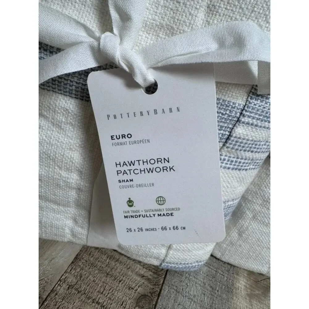 NWT Pottery Barn Hawthorn Patchwork Shams Euro